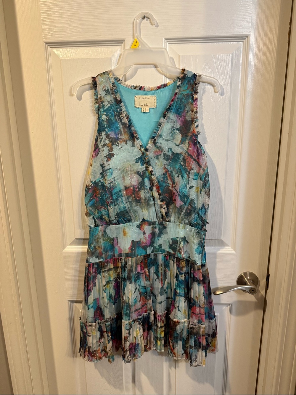 Nicole Miller Atelier Abstract Floral Sleeveless Dress Size 2